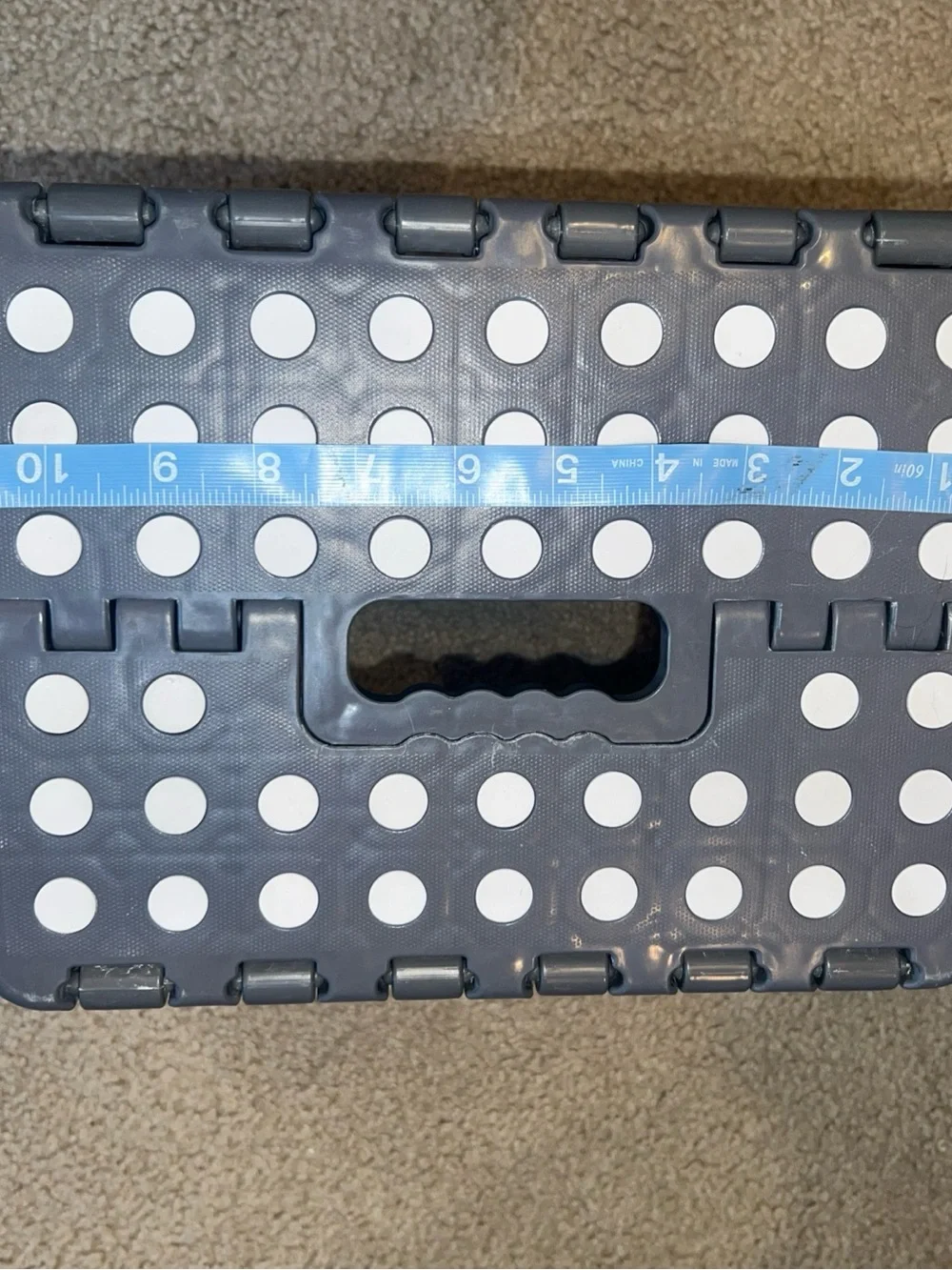 Folding Step Stool - Dark Gray with White Dots